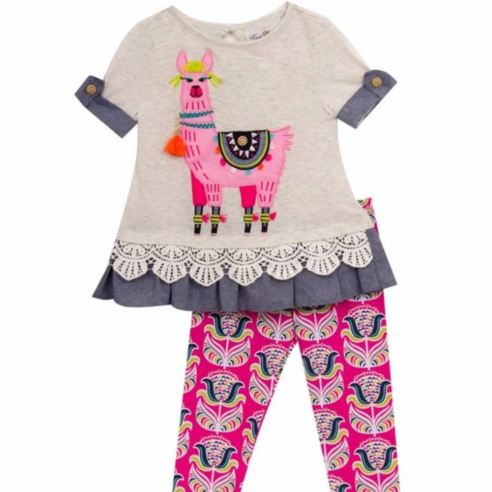 Rare Editions Legging Set Two Piece Outfit Lot Baby Girl Size 12 Months NWT - Picture 3 of 8